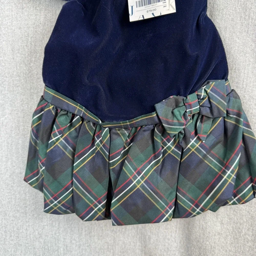 NWT Janie and Jack Dress Size 0 To 3 Months Holiday Outfit Velvet Blue
